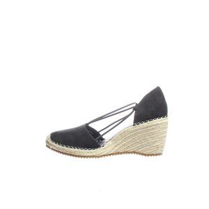 Eileen Fisher Espadrille Wedge Tumbled  Nubuck Black Size 10